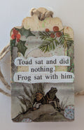 Frog and Toad Wooden Gift Tag 1.5"x2.7"