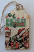 Orange Cats Wooden Gift Tag 1.5"x2.7"