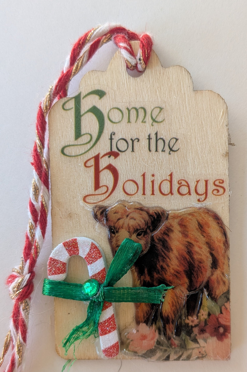 Highland Cow Wooden Gift Tag 1.5"x2.7"