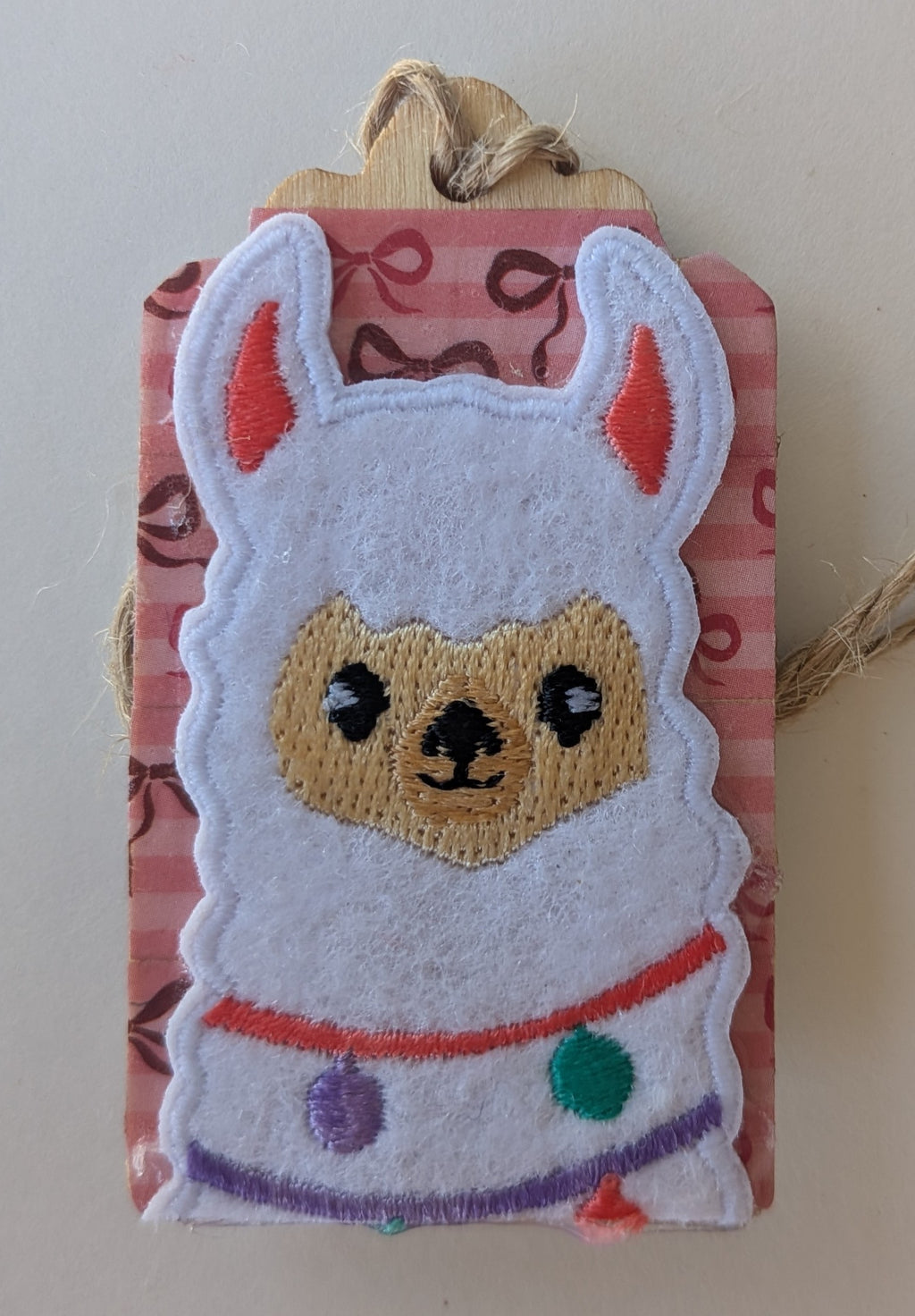 Llama Wooden Gift Tag 1.5"x2.7"