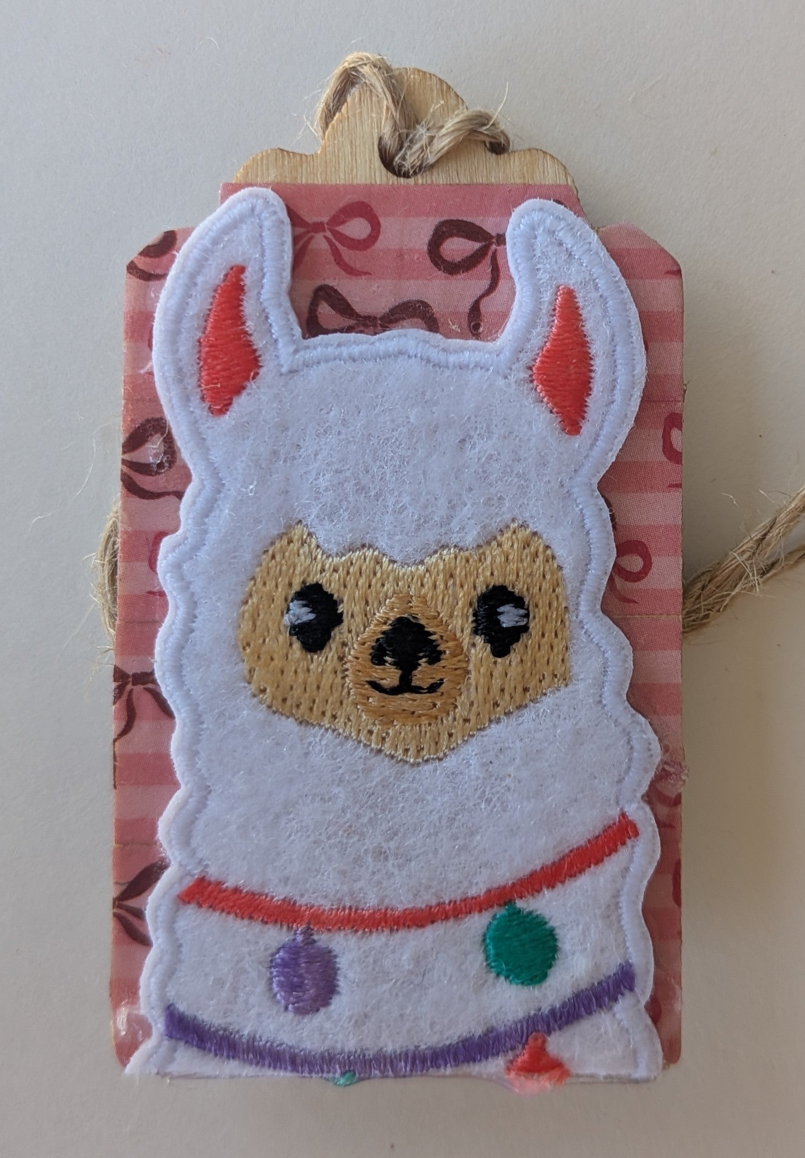 Llama Wooden Gift Tag 1.5"x2.7"