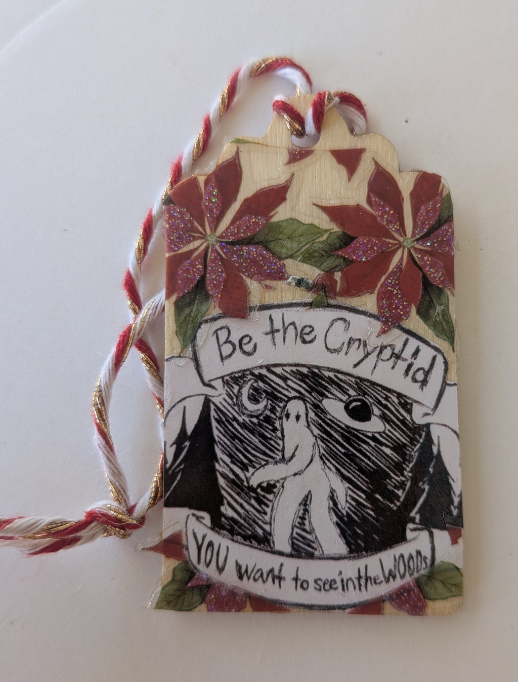 Cryptid Wooden Gift Tag 1.5"x2.7"