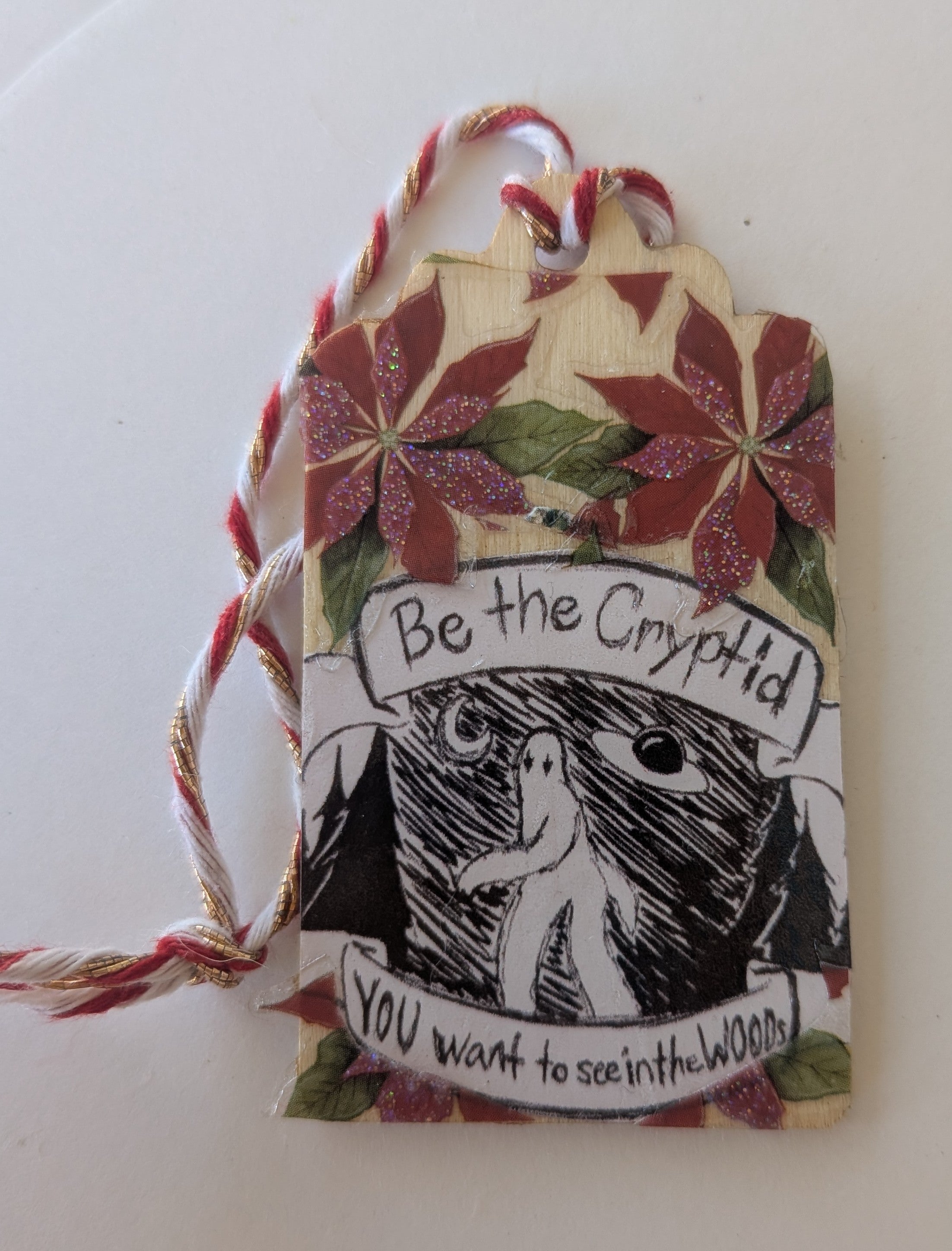 Cryptid Wooden Gift Tag 1.5"x2.7"