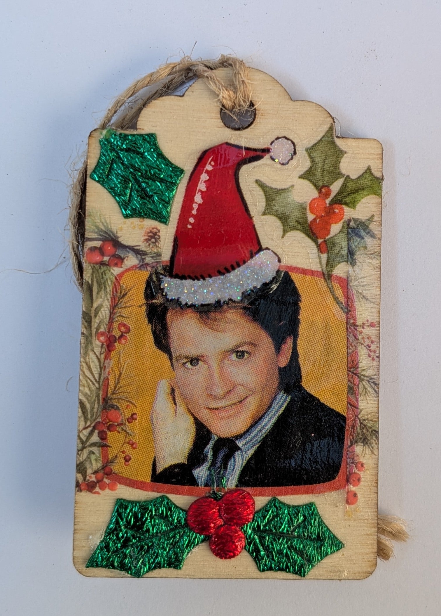 Michael J Fox Wooden Gift Tag 2"x3"