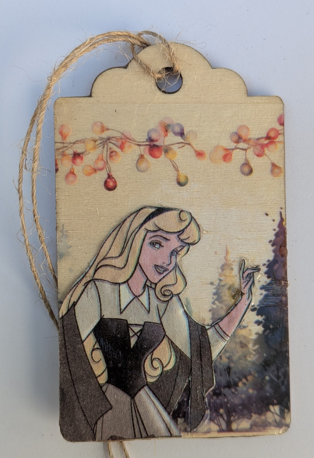 Sleeping Beauty Wooden Gift Tag 2"x3"