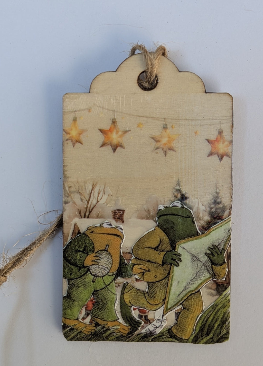 Frog and Toad Wooden Gift Tag 2"x3"