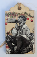 Norman Rockwell Wooden Gift Tag 2"x3"