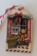 Christmas Window Wooden Gift Tag 1.5"x2.7"