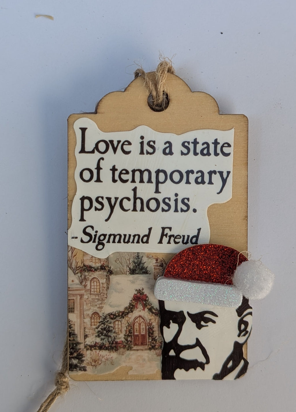 Sigmund Freud Wooden Gift Tag 2"x3"