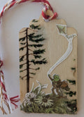 Frog and Toad Wooden Gift Tag 1.5"x2.7"