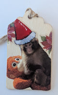Punch and Ikea Monkey Wooden Gift Tag 1.5"x2.7"
