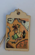 Jazz Frog Wooden Gift Tag 2"x3"
