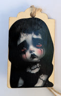Sad Girl Wooden Gift Tag 2"x3"