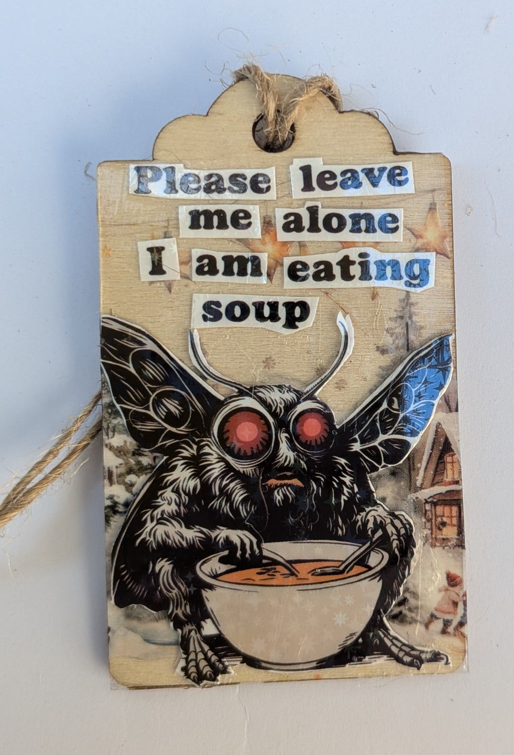 Mothman Wooden Gift Tag 2"x3"