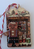 Gingerbread Man Wooden Gift Tag 1.5"x2.7"