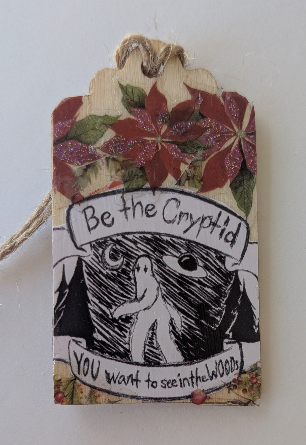 Cryptid Wooden Gift Tag 1.5"x2.7"