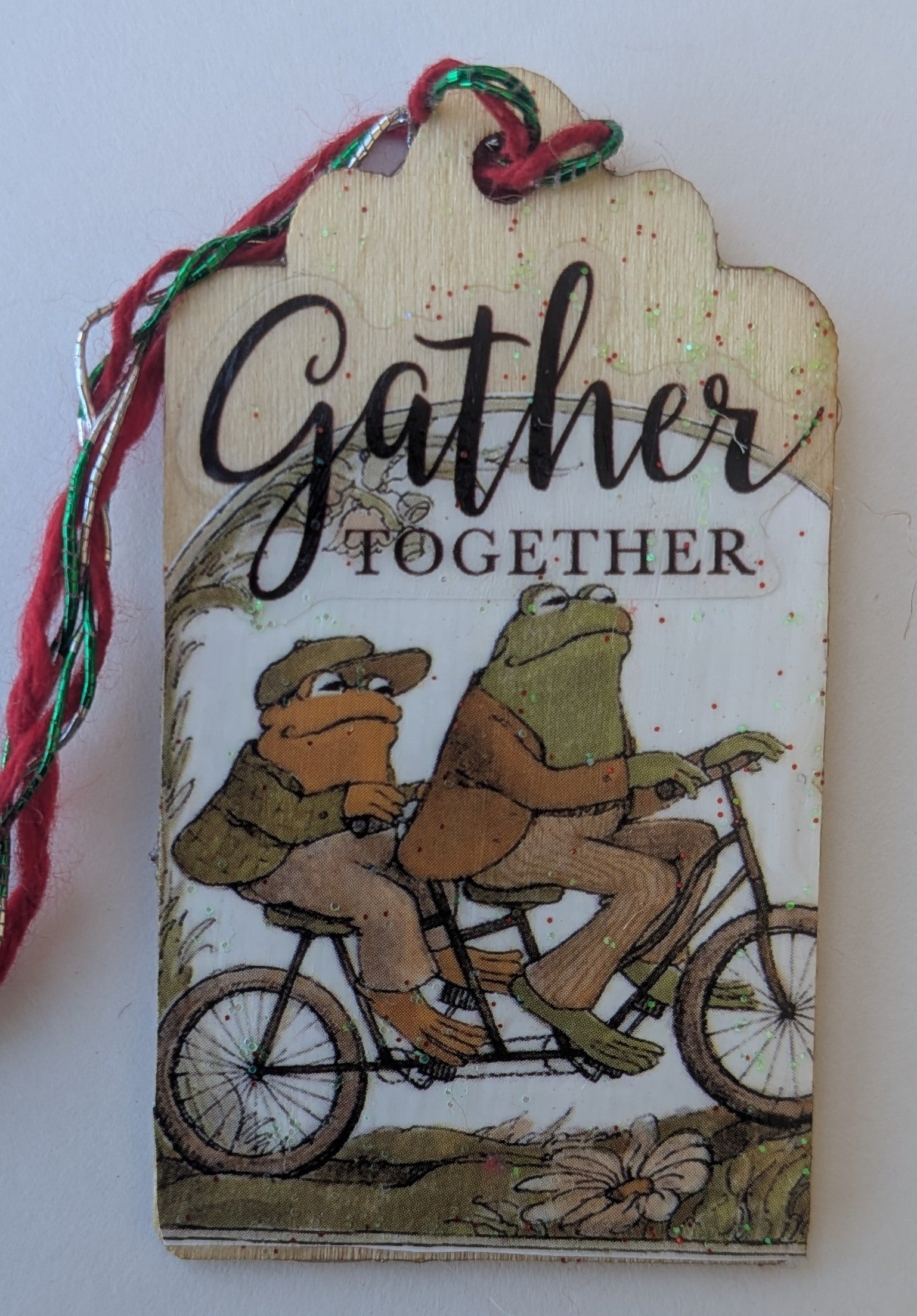 Frog and Toad Wooden Gift Tag 1.5"x2.7"
