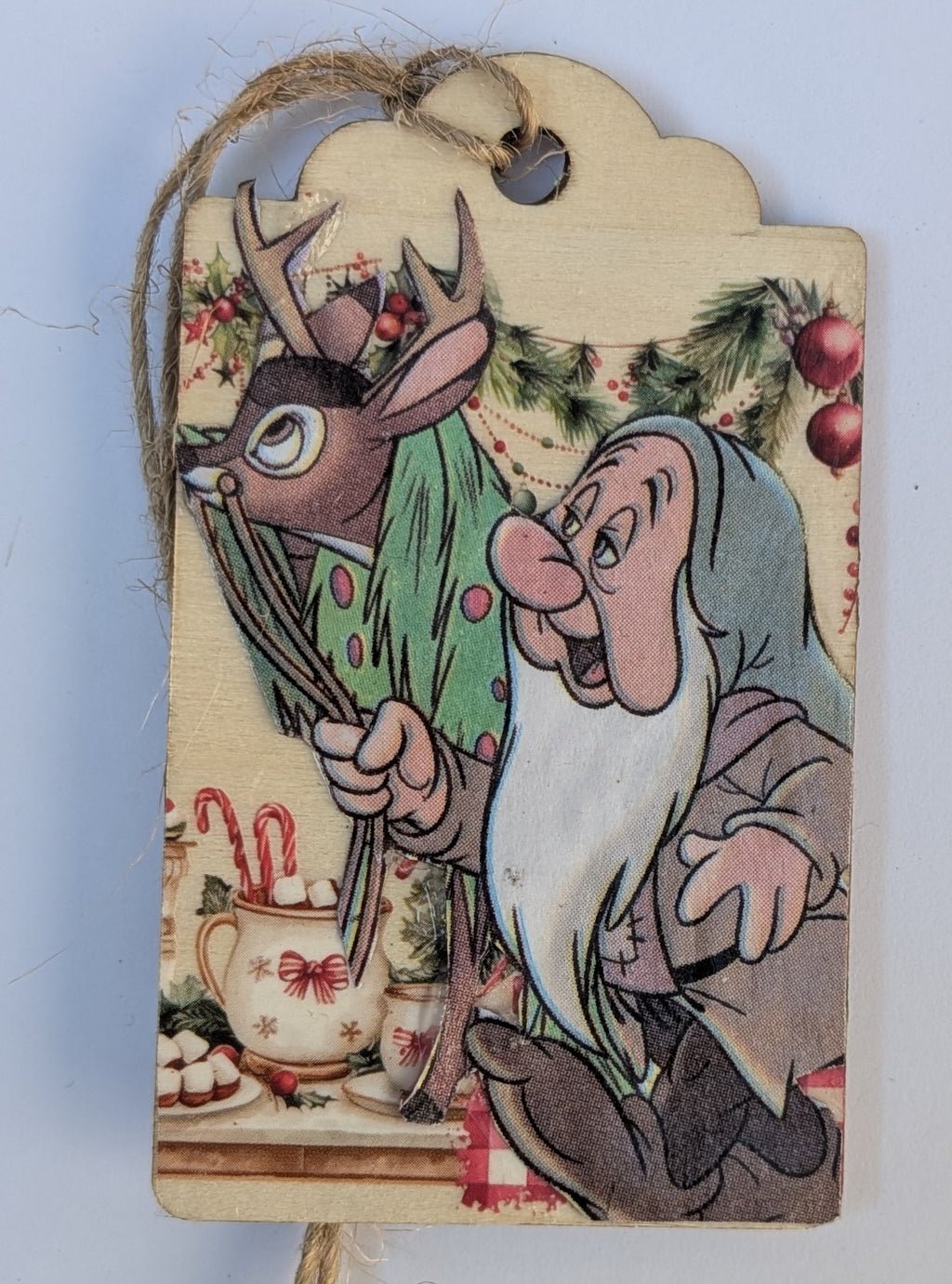 Sleepy Dwarf Wooden Gift Tag 2"x3"