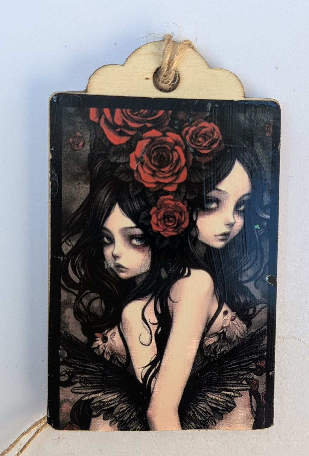 Mysterious Girls Wooden Gift Tag 2"x3"