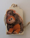 Punch and His Ikea Monkey Wooden Gift Tag 1.5"x2x7"