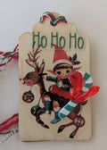 Christmas Elf Wooden Gift Tag 1.5"x2.7"