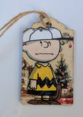 Charlie Brown Wooden Gift Tag 2"x3"