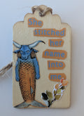 Creepy Mermaid Wooden Gift Tag 1.5"x2.7"