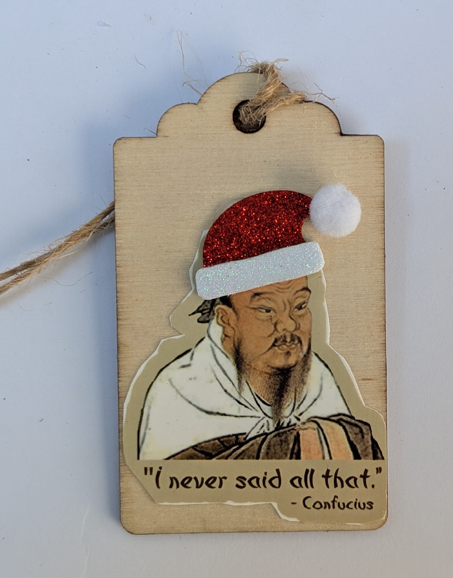 Confucius Wooden Gift Tag 2"x3"