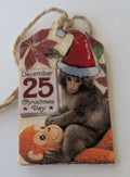 Punch and His Ikea Monkey Wooden Gift Tag 1.5"x2.7"