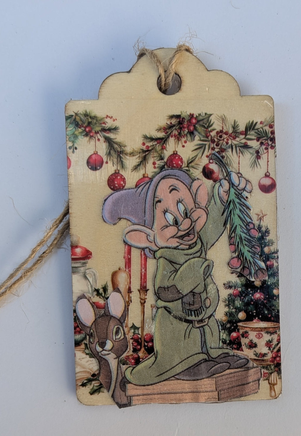Dopey Wooden Gift Tag 2"x3"