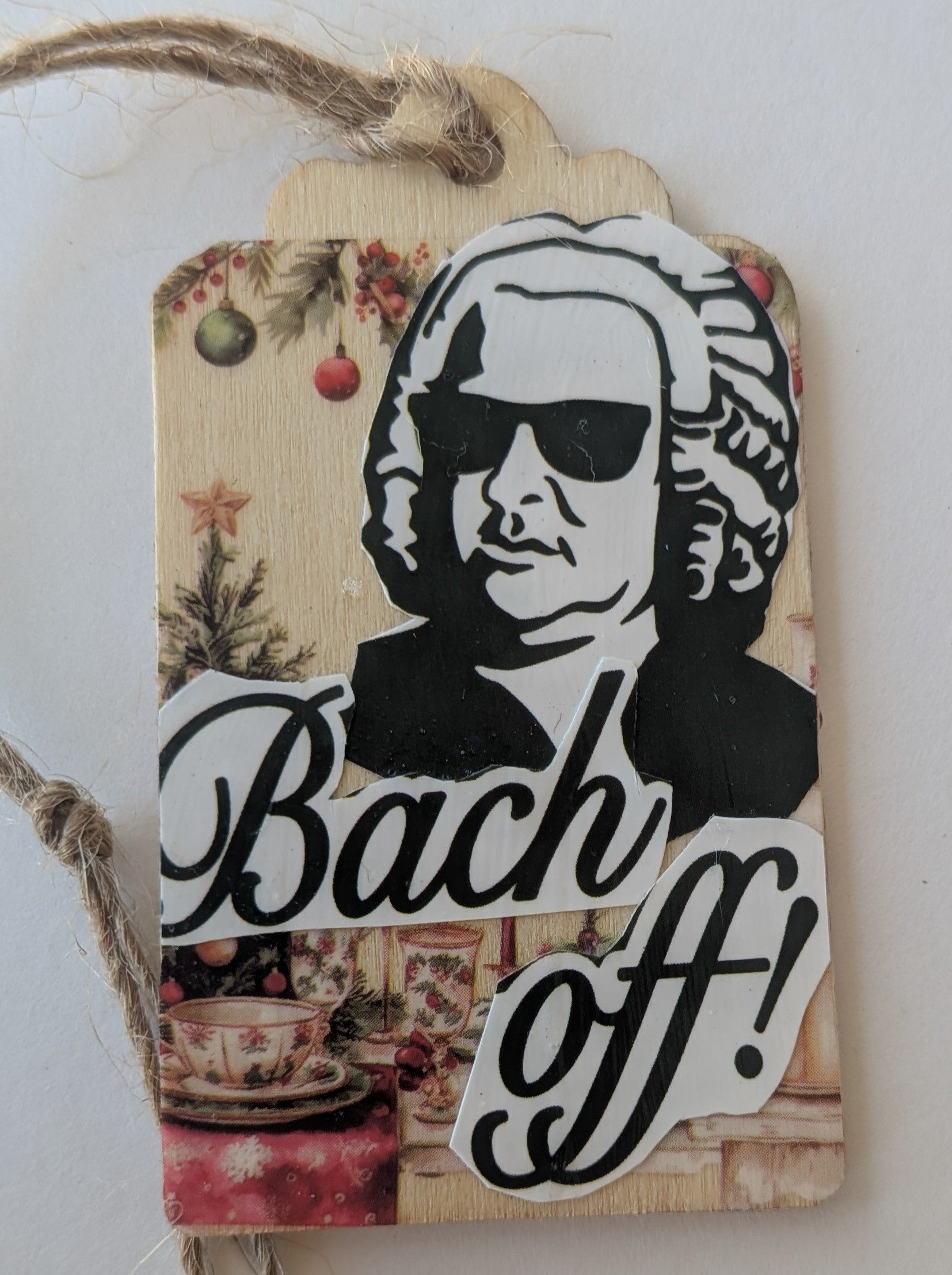 Bach Wooden Gift Tag 1.5"x2.7"