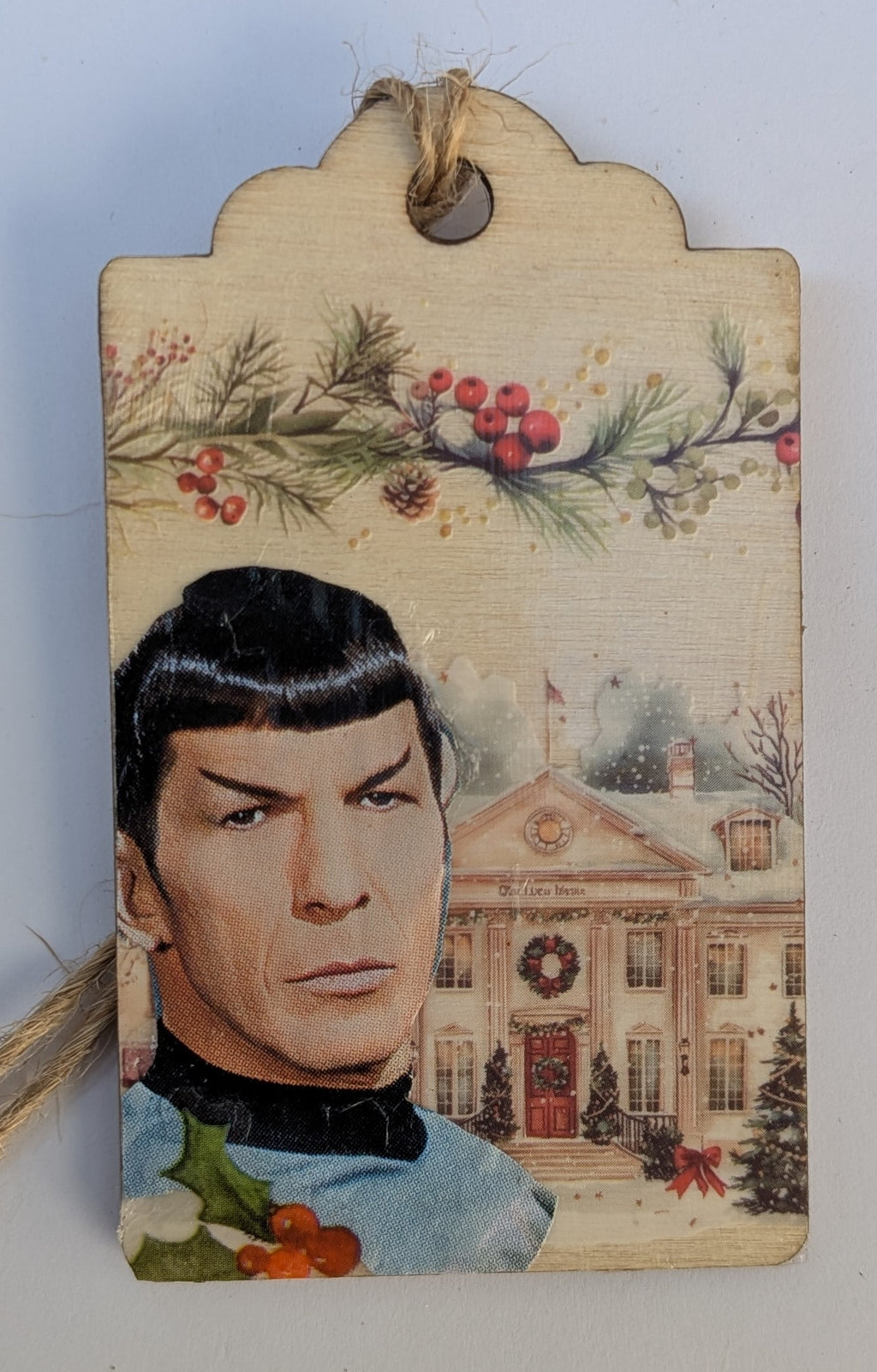 Spock Wooden Gift Tag 2"x3"