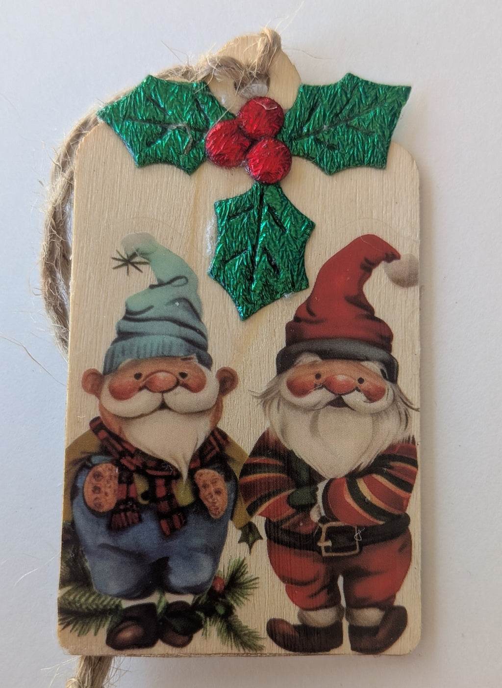 Gnomes Wooden Gift Tag 1.5x2.7"