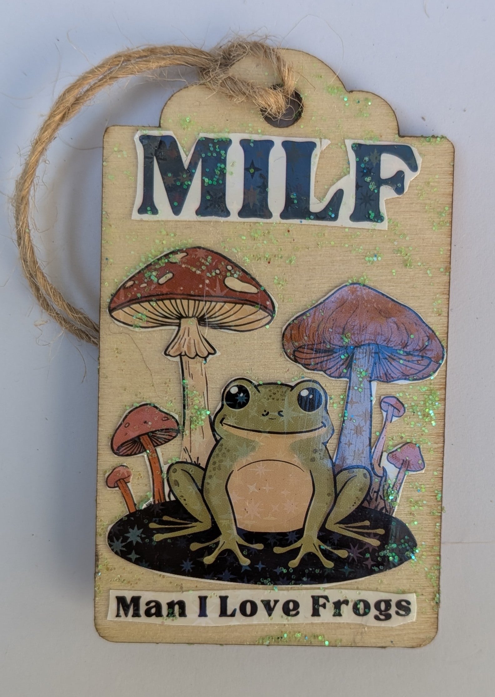 Frog Lover Wooden Gift Tag 2"x3"